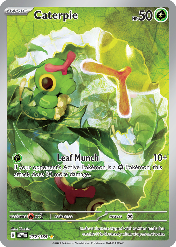 Caterpie sv3pt5-172 Illustration Rare from 151 Set