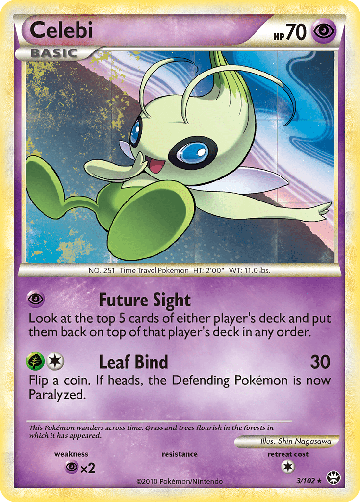 Celebi hgss4-3 Rare Holo from HS—Triumphant Set