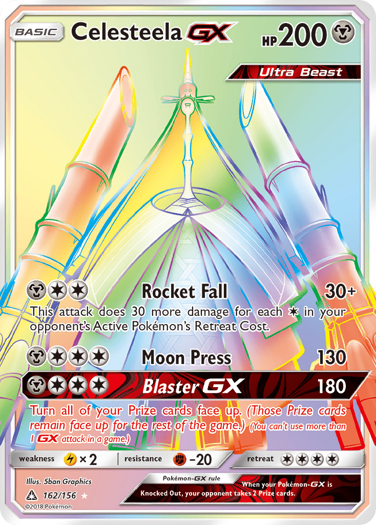 Celesteela-GX sm5-162 Rare Rainbow from Ultra Prism Set