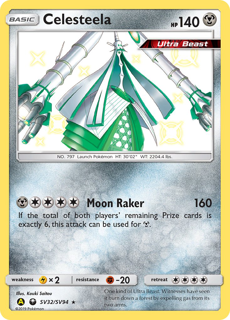 Celesteela sma-SV32 Rare Shiny from Hidden Fates Shiny Vault Set