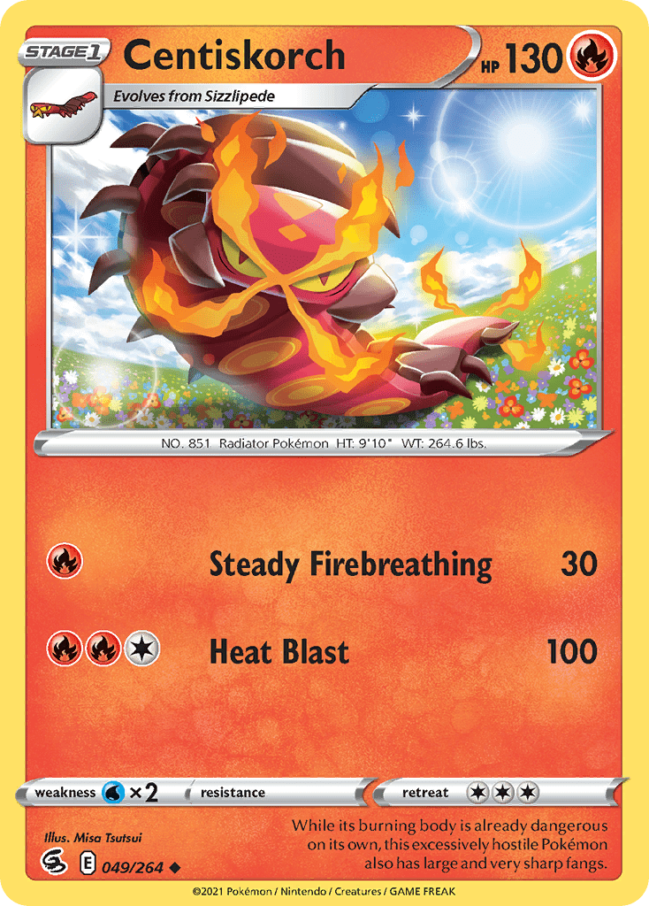 Centiskorch swsh8-49 Uncommon from Fusion Strike Set