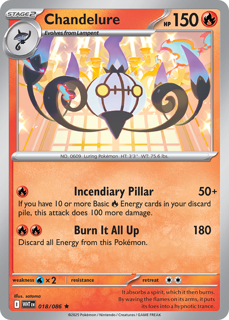 Chandelure rsv10pt5-18 Rare from White Flare Set