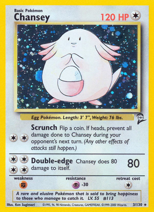 Chansey base4-3 Rare Holo from Base Set 2 Set