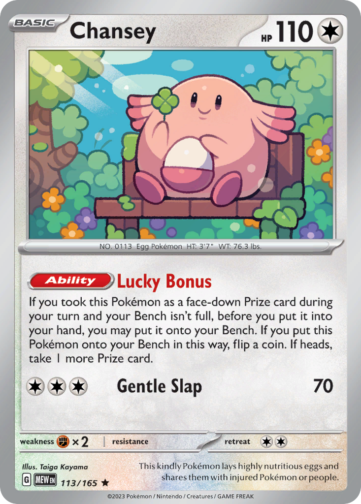 Chansey sv3pt5-113 Rare from 151 Set