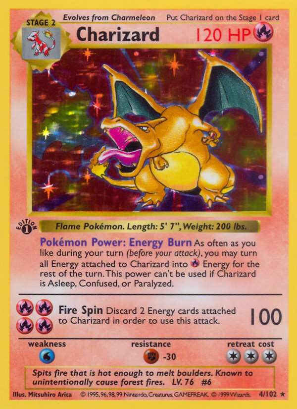 Charizard base1-4 Rare Holo from Base Set