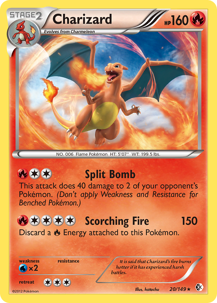 Charizard bw7-20 Rare Holo from Boundaries Crossed Set
