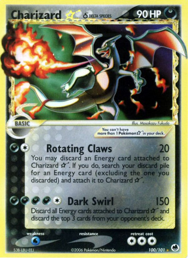 Charizard ★ δ ex15-100 Rare Holo Star from Dragon Frontiers Set