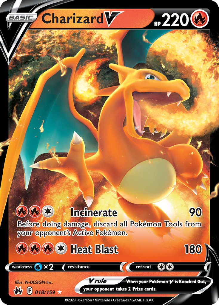 Charizard V swsh12pt5-18 Rare Holo V from Crown Zenith Set