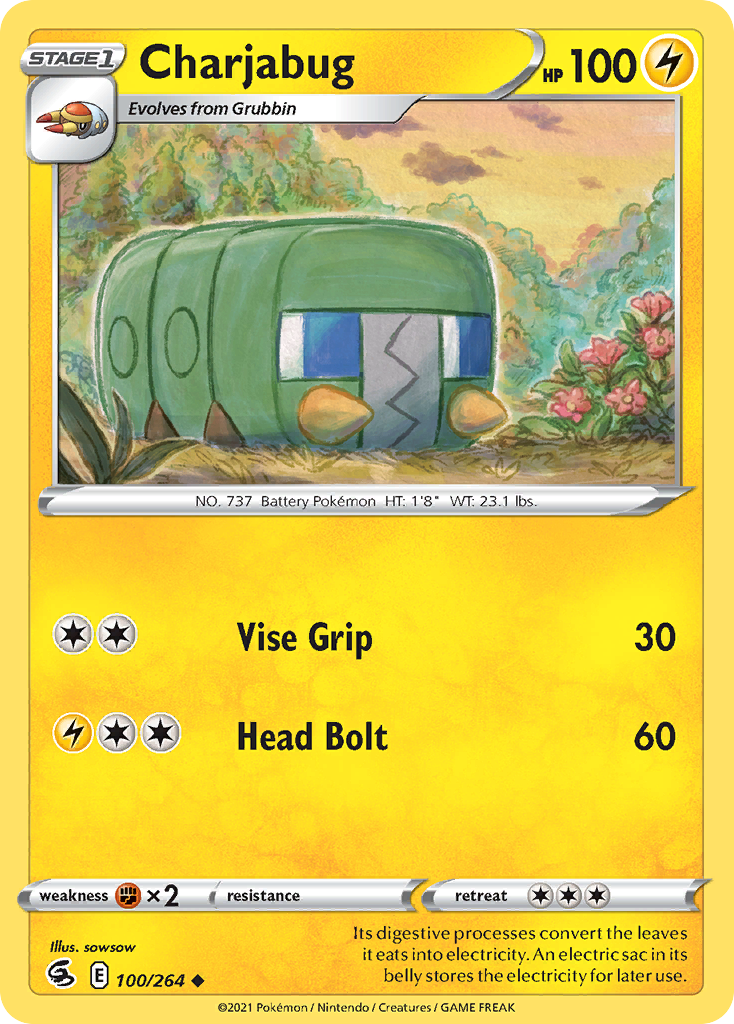 Charjabug swsh8-100 Uncommon from Fusion Strike Set