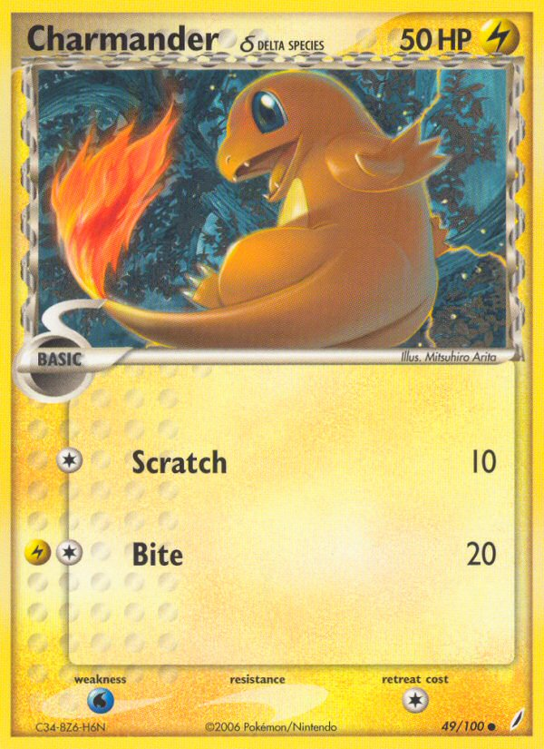Charmander δ ex14-49 Common from Crystal Guardians Set