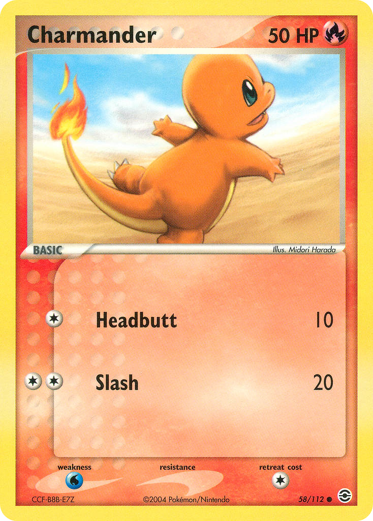 Charmander ex6-58 Common from FireRed & LeafGreen Set