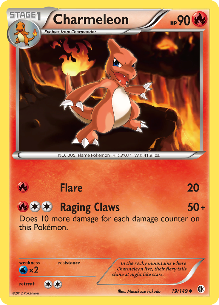 Charmeleon bw7-19 Uncommon from Boundaries Crossed Set