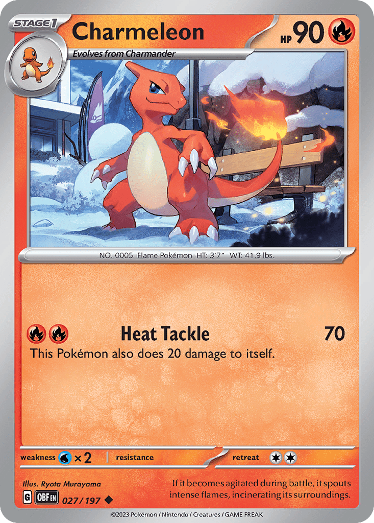 Charmeleon sv3-27 Uncommon from Obsidian Flames Set