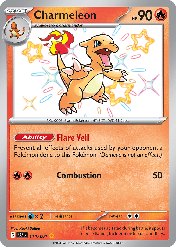 Charmeleon sv4pt5-110 Shiny Rare from Paldean Fates Set