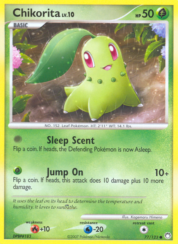 Chikorita dp2-77 Common from Mysterious Treasures Set