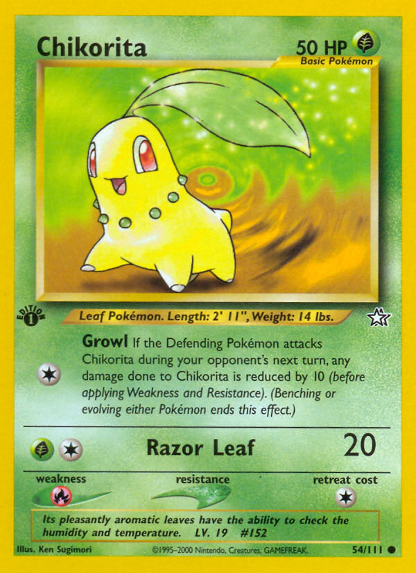 Chikorita neo1-54 Common from Neo Genesis Set