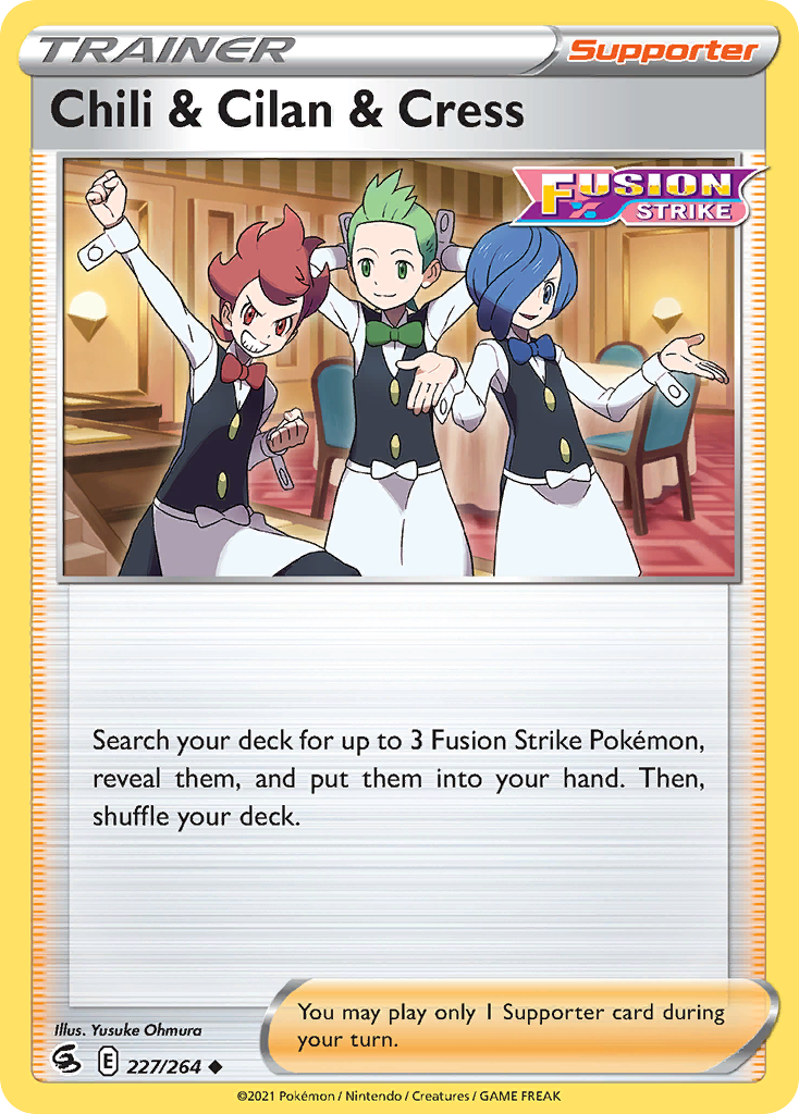 Chili & Cilan & Cress swsh8-227 Uncommon from Fusion Strike Set