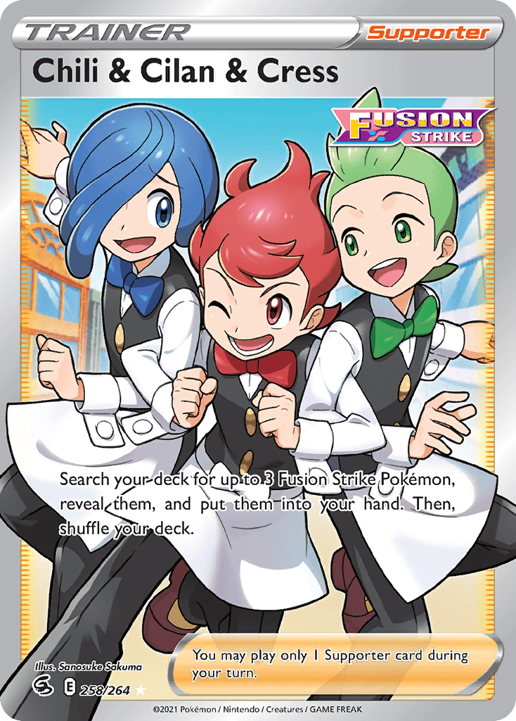 Chili & Cilan & Cress swsh8-258 Rare Ultra from Fusion Strike Set