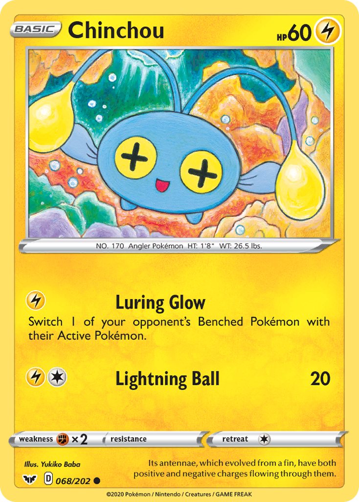 Chinchou swsh1-68 Common from Sword & Shield Set