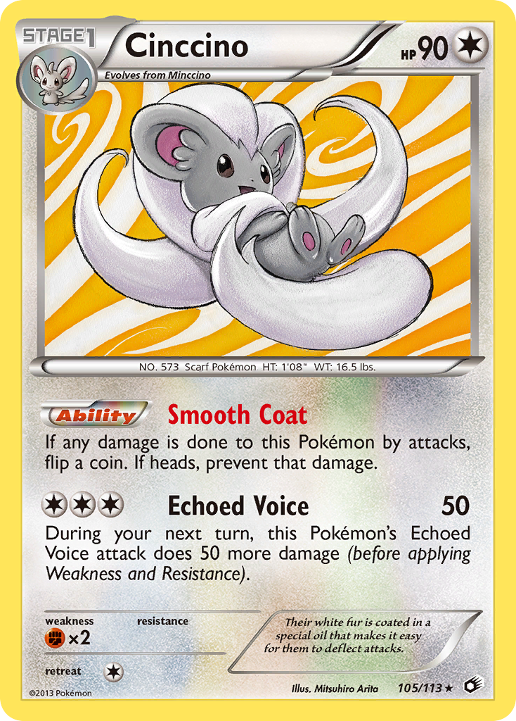 Cinccino bw11-105 Rare Holo from Legendary Treasures Set