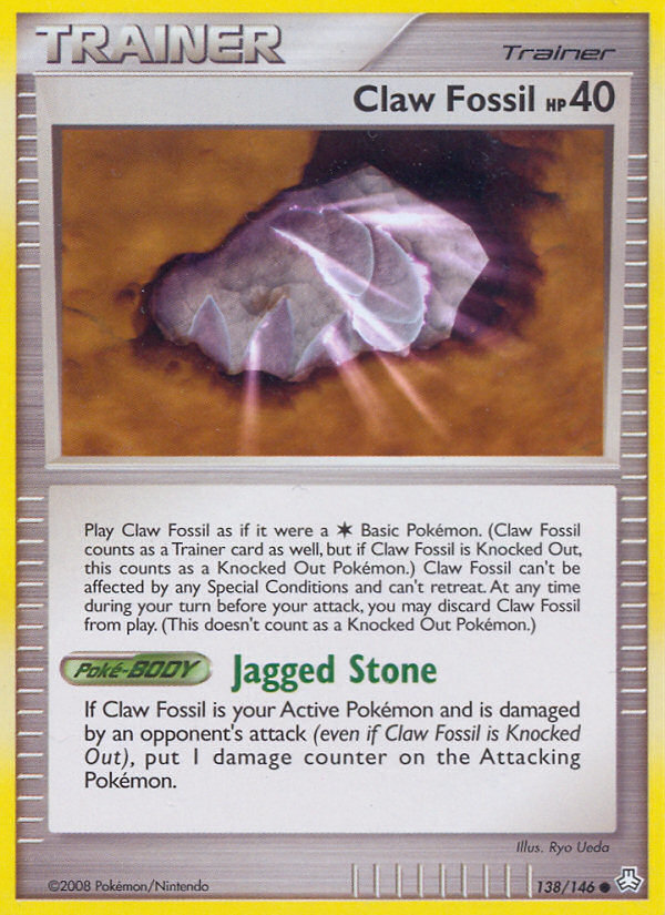 Claw Fossil dp6-138 Common from Legends Awakened Set