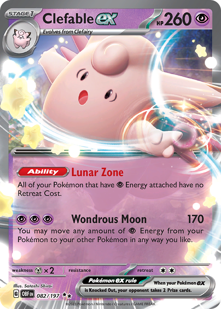 Clefable ex sv3-82 Double Rare from Obsidian Flames Set