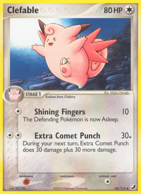 Clefable ex10-36 Uncommon from Unseen Forces Set