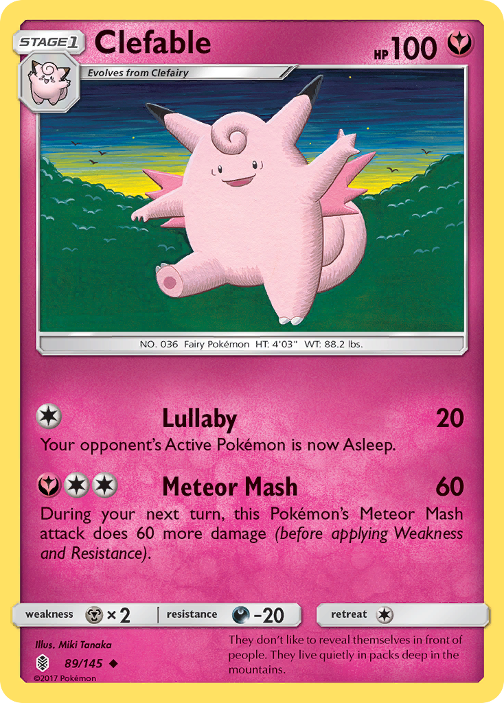 Clefable sm2-89 Uncommon from Guardians Rising Set