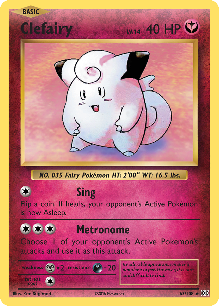 Clefairy xy12-63 Rare Holo from Evolutions Set