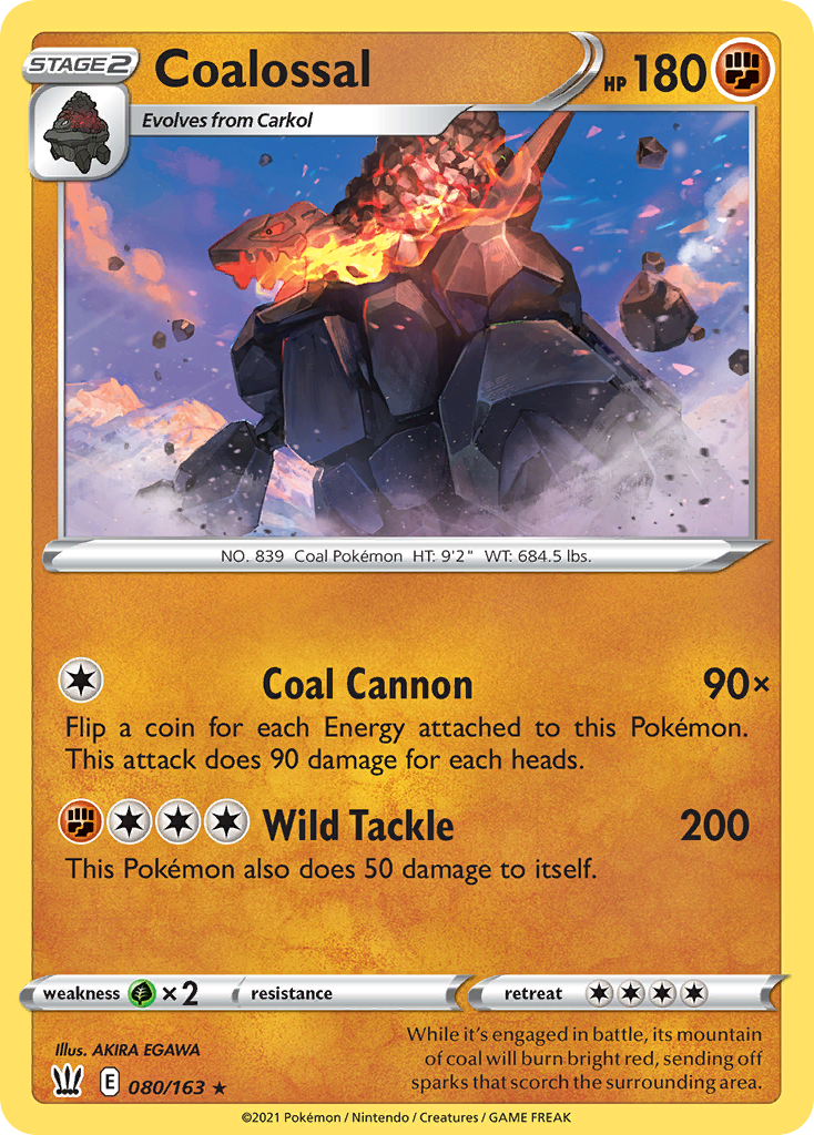 Coalossal swsh5-80 Rare Holo from Battle Styles Set