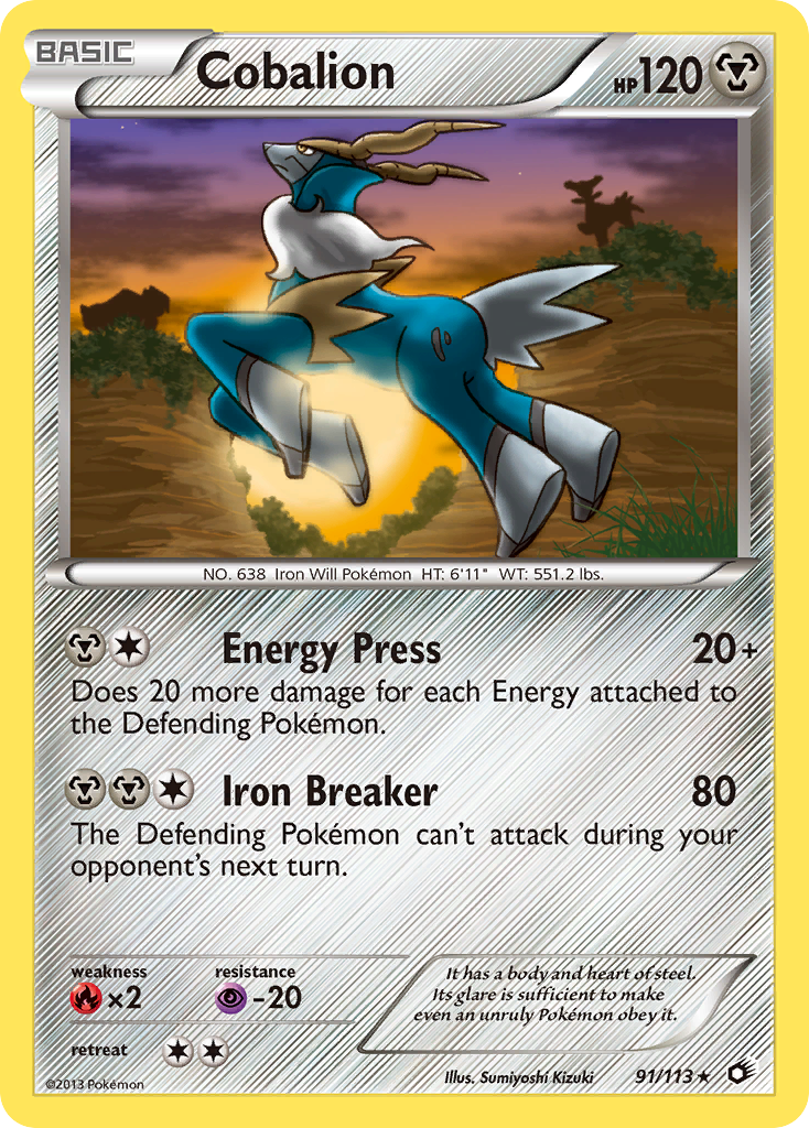 Cobalion bw11-91 Rare Holo from Legendary Treasures Set