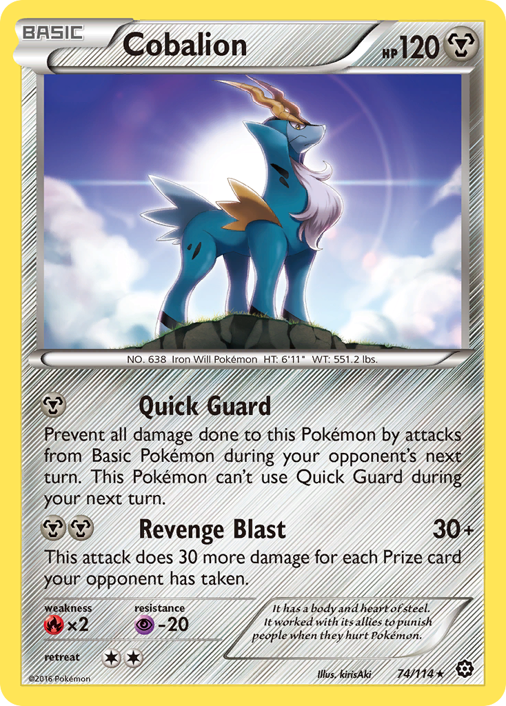 Cobalion xy11-74 Rare from Steam Siege Set