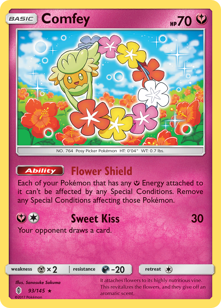 Comfey sm2-93 Rare Holo from Guardians Rising Set