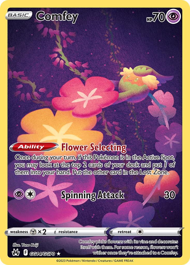 Comfey swsh12pt5gg-GG14 Trainer Gallery Rare Holo from Crown Zenith Galarian Gallery Set
