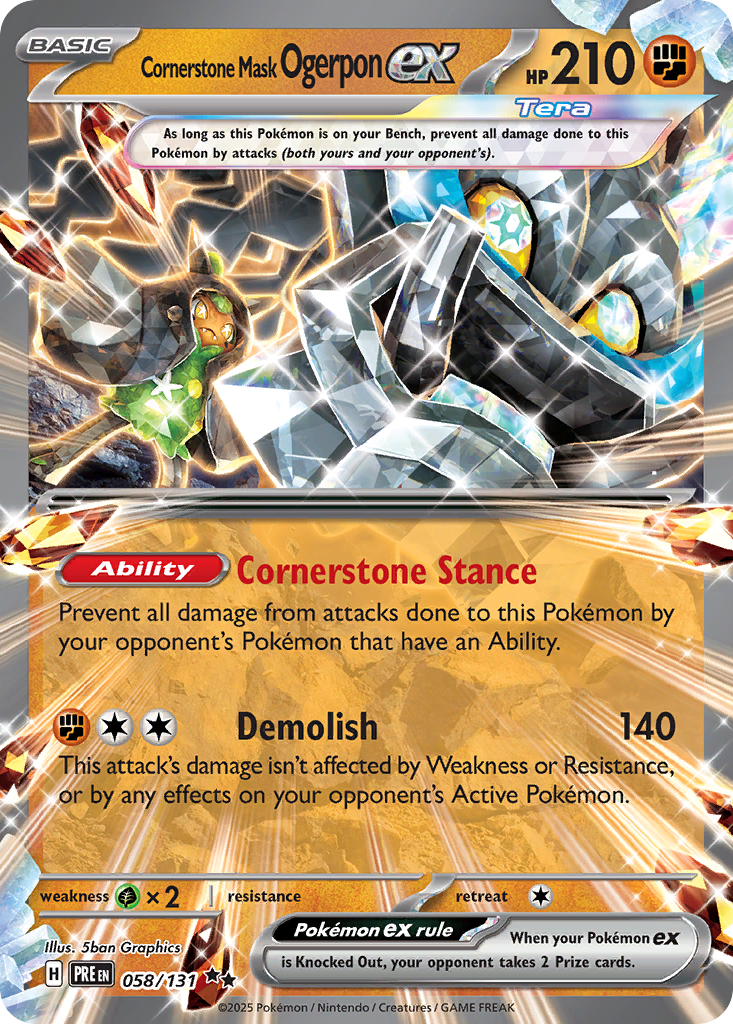 Cornerstone Mask Ogerpon ex sv8pt5-58 Double Rare from Prismatic Evolutions Set