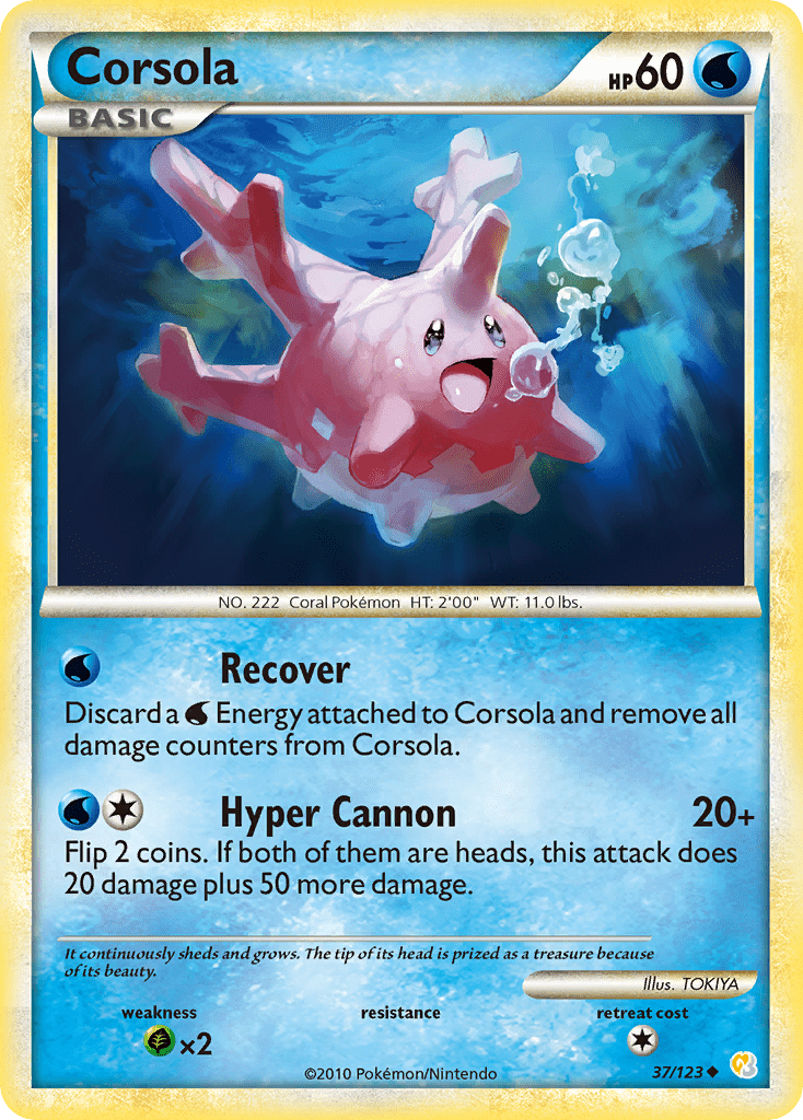 Corsola hgss1-37 Uncommon from HeartGold & SoulSilver Set