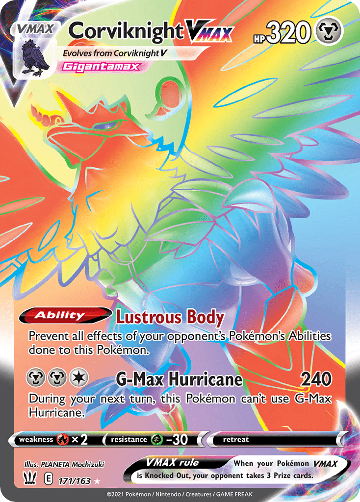 Corviknight VMAX swsh5-171 Rare Rainbow from Battle Styles Set
