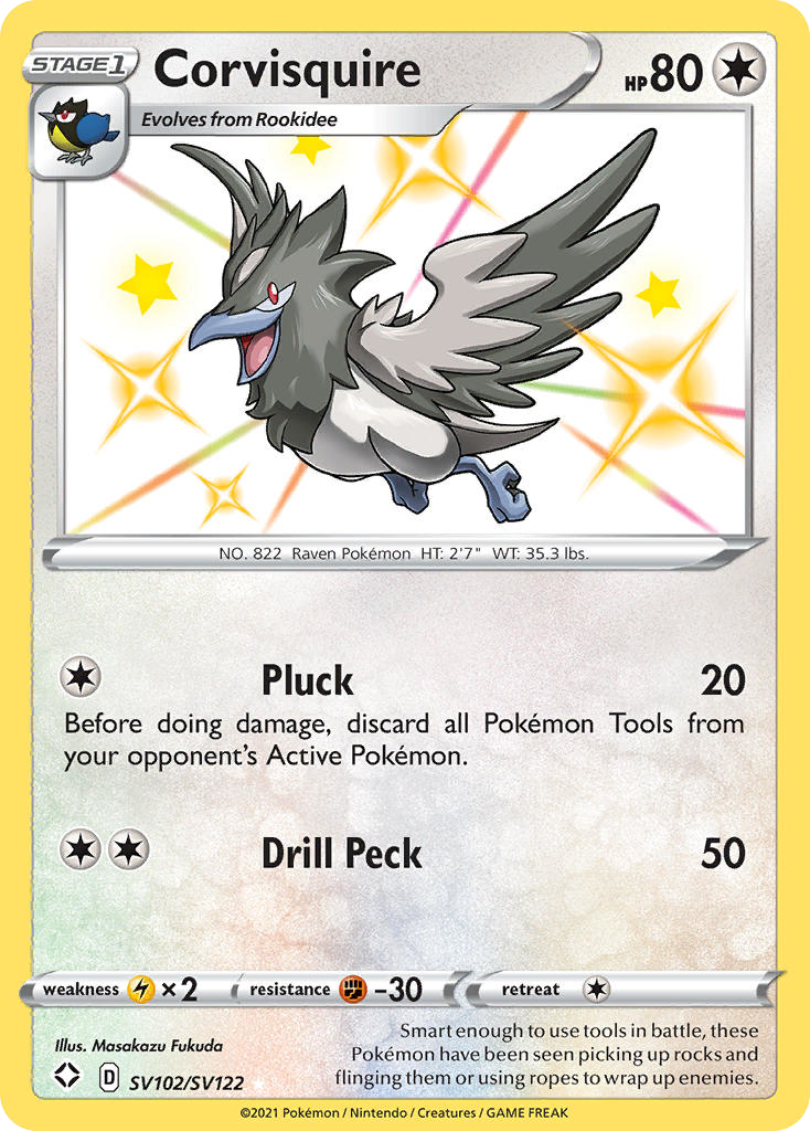 Corvisquire swsh45sv-SV102 Rare Shiny from Shining Fates Shiny Vault Set