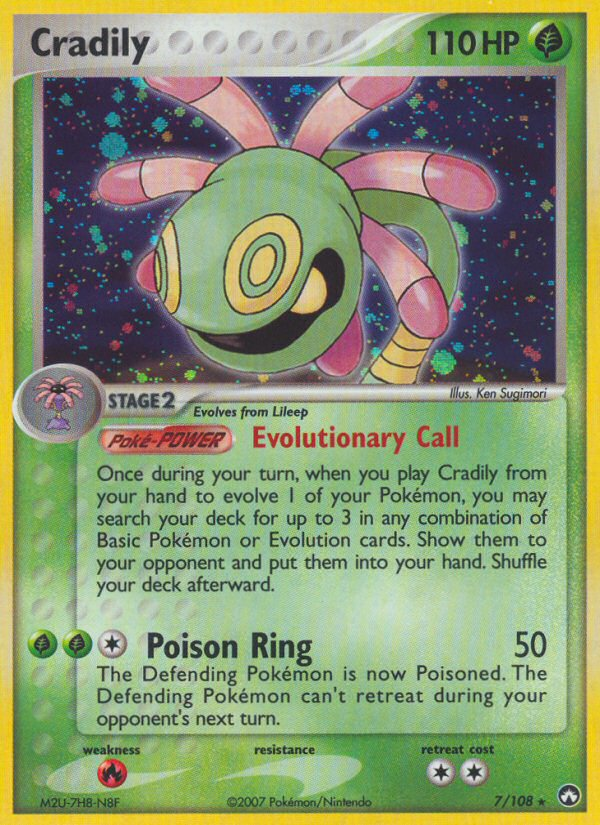 Cradily ex16-7 Rare Holo from Power Keepers Set