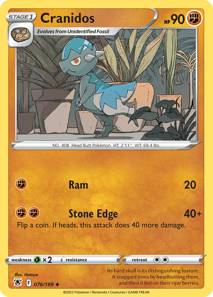 Cranidos swsh10-76 Uncommon from Astral Radiance Set
