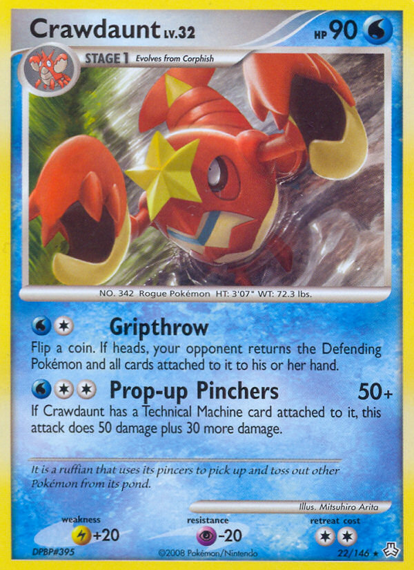 Crawdaunt dp6-22 Rare from Legends Awakened Set
