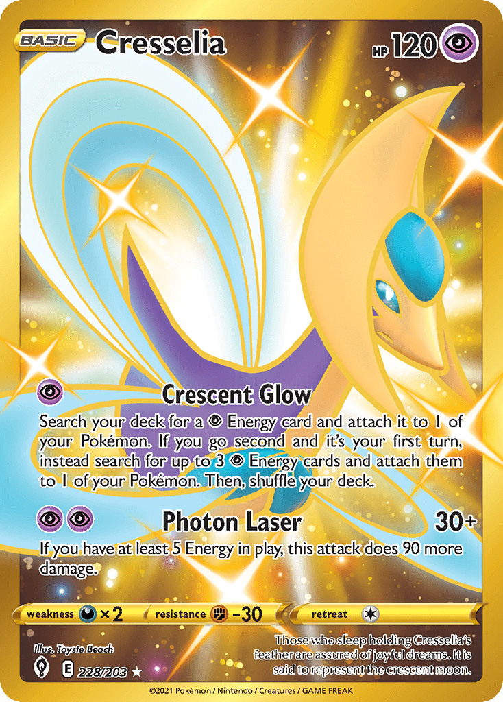 Cresselia swsh7-228 Rare Secret from Evolving Skies Set