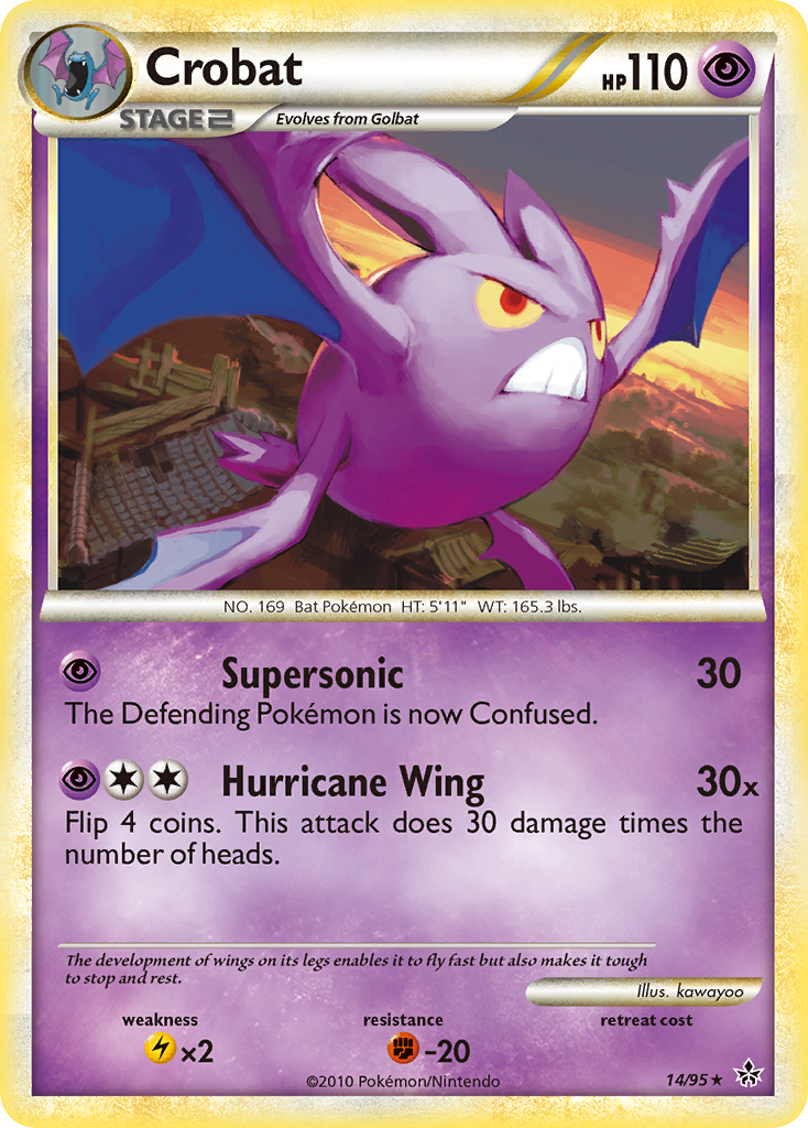 Crobat hgss2-14 Rare from HS—Unleashed Set