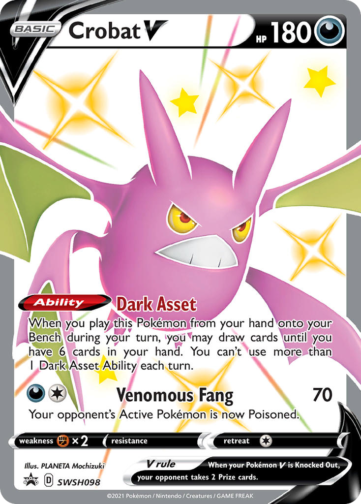 Crobat V swshp-SWSH098 Promo from SWSH Black Star Promos Set