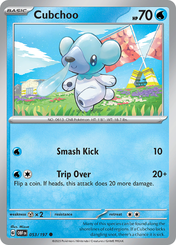 Cubchoo sv3-53 Common from Obsidian Flames Set