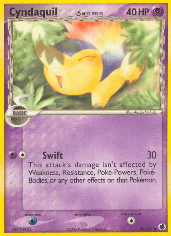 Cyndaquil δ ex15-45 Common from Dragon Frontiers Set