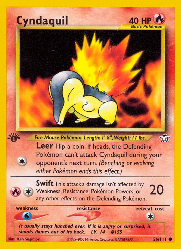 Cyndaquil neo1-56 Common from Neo Genesis Set