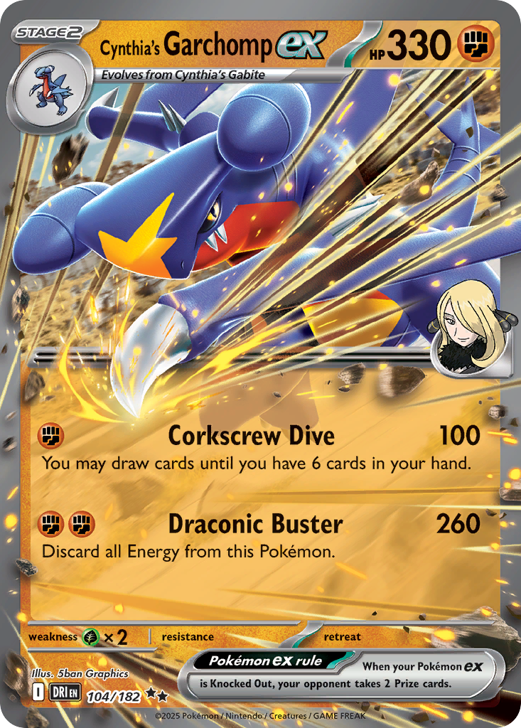 Cynthia’s Garchomp ex sv10-104 Double Rare from Destined Rivals Set
