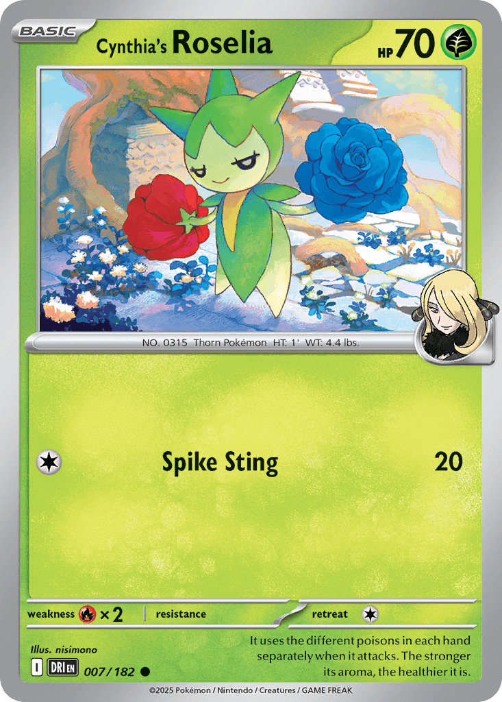 Cynthia’s Roselia sv10-7 Common from Destined Rivals Set