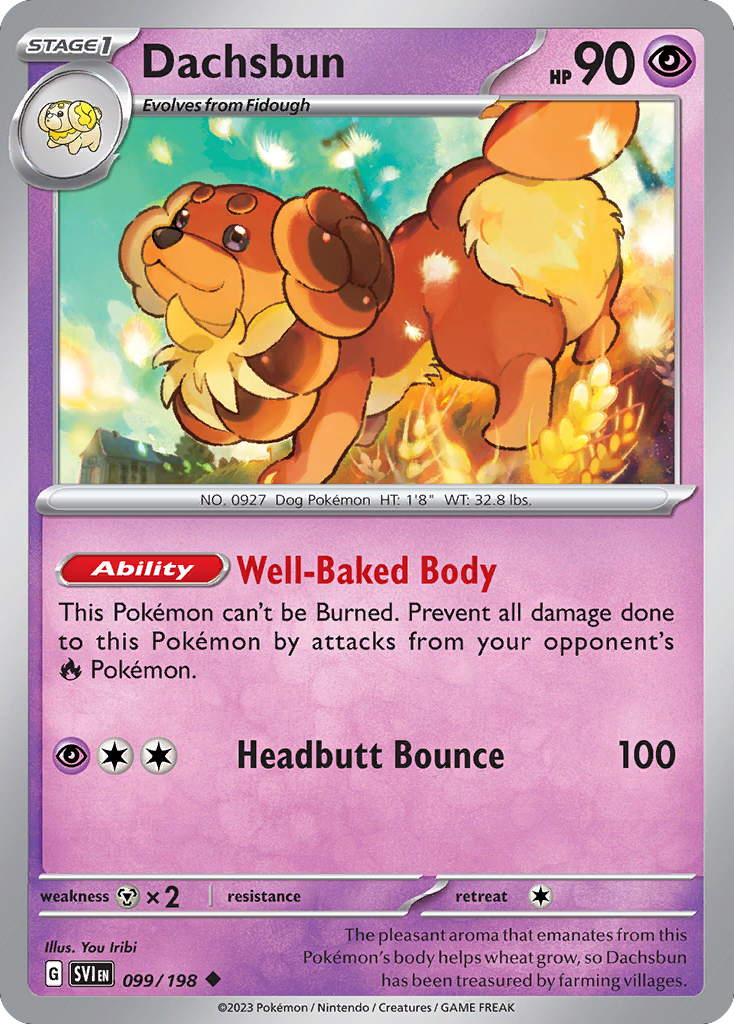 Dachsbun sv1-99 Uncommon from Scarlet & Violet Set